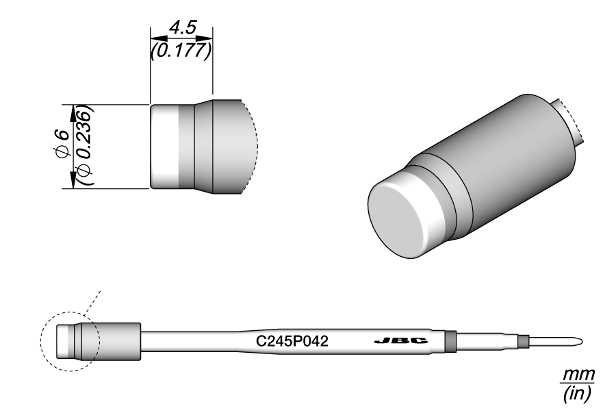 C245P042 - Bevel catridge Ø 6